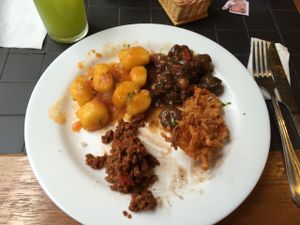 Some of the options of the buffet. at Recanto Vegetariano in Sao Paulo