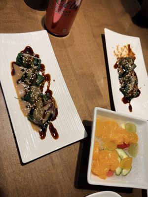 Veggie sunomono, Spinach Gomae  at Bluetail Sushi - Commerce in Kelowna