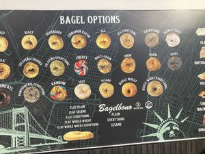 Wall menu  at Liberty Bagels Grand Central in New York City