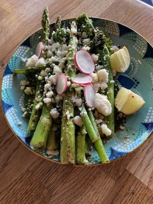Asparagus and broccoli  at Antojitos Cantina in Edinburgh