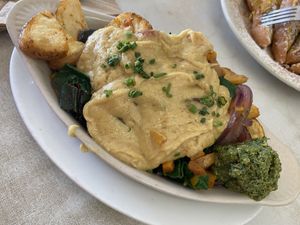 vegan potato pesto boat at The Little Grill in Harrisonburg