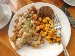Lambert's platter at The Little Grill in Harrisonburg