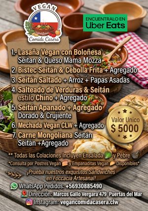 Flyer Vegan Comida Casera  at Vegan Comida Casera by CLW in La Serena
