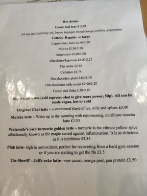 Menu at Waterside Cafe in Kendal