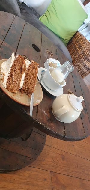 Absolutely huge delicious cake at Waterside Cafe in Kendal