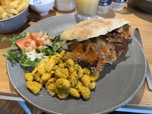 Seitan Kebab with firecracker sauce 😍😍😍 #Veganuary at Waterside Cafe in Kendal