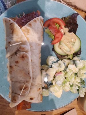 Fabulous seitan kebab at Waterside Cafe in Kendal