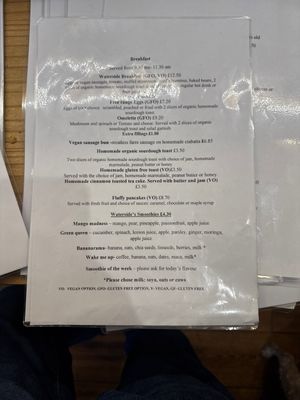 Breakfast Menu   at Waterside Cafe in Kendal