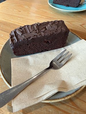 Chocolate fudge cake at Waterside Cafe in Kendal