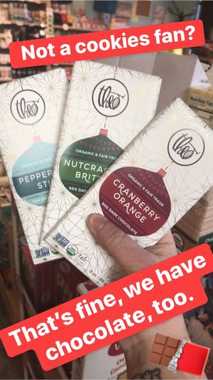 They have Theos and a bunch of other chocolates at Vegan Haven in Seattle