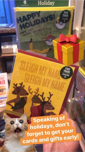 Cards and candles available  at Vegan Haven in Seattle