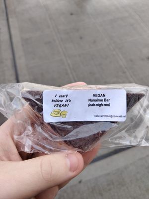 Vegan Nanaimo Bar! at Vegan Haven in Seattle