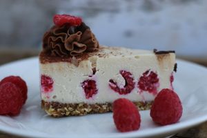 GF & Vegan Raspberry chocolate cheesecake  at Simply Naked Co. in St Petersburg