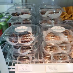 Grab and go GF vegan snickers bites and GF vegan cookie dough bites at Simply Naked Co. in St Petersburg