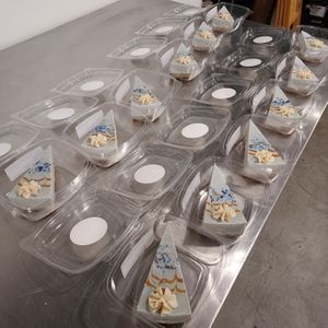 GF & Vegan Butterfly pea lemon lavender cheesecake slices at Simply Naked Co. in St Petersburg
