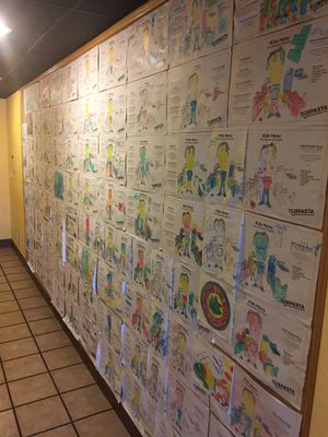 Children Art Colorful Wall at Torpasta - Devine Pastabilities in San Diego