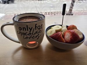 Vegan Chocolate Fondue at The Chocolate Cafe in Wausau