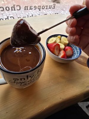 Vegan Chocolate Fondue at The Chocolate Cafe in Wausau