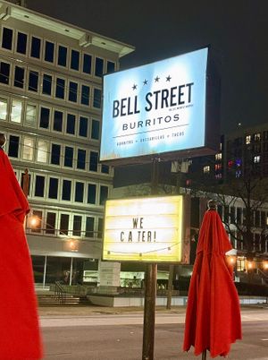 Signage at Bell Street Burritos in Atlanta