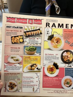 Menu  at eShin Ramen & Sushi in Poughkeepsie