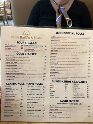 Menu  at eShin Ramen & Sushi in Poughkeepsie