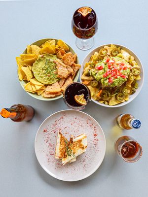 Guacamole, nachos y burritos 🌱  at Santas Plantas in Mexico City
