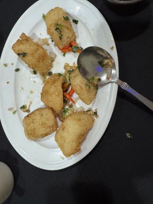 Vegan Corn Curd with garlic and chillii  at Ling's Pavilion in Mumbai