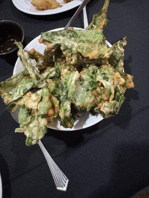 Vegan Crsipy Sesame Spinach   at Ling's Pavilion in Mumbai