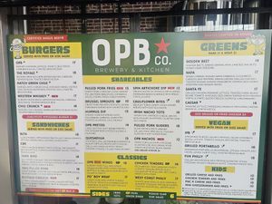 Vegan options are clearly marked! at Oak Park Brewing Co. in Sacramento