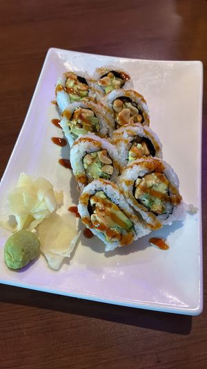 Peanut avocado roll  at Komo Yaki in Mobile