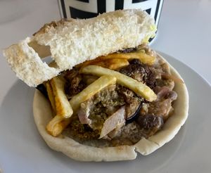 Foul and falafel sandwich  at Falafil Al Rabiah Al Khadra - Al Barsha in Dubai