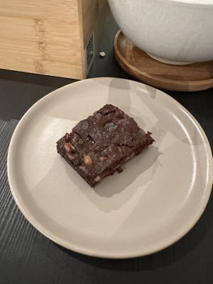 Chocolate and ginger brownie  at Open Sesame - Café & Noodle Bar Vegetariano in Porto