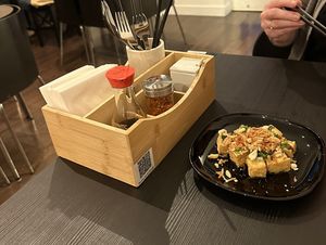 Tofu and scallion  at Open Sesame - Café & Noodle Bar Vegetariano in Porto