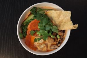 Thai Red Curry at Open Sesame - Café & Noodle Bar Vegetariano in Porto