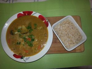 Vegetable Curry w/ Brown Rice. Vegan, Gluten Free at Bubble Tea Paradise Healthy Cafe in Limerick