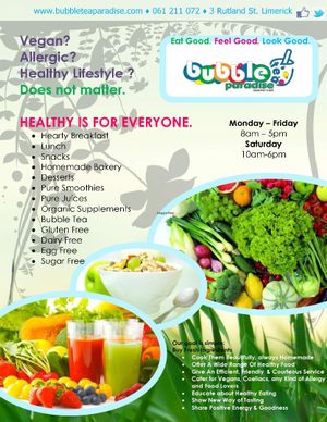 Healthy is for Everyone at Bubble Tea Paradise Healthy Cafe in Limerick