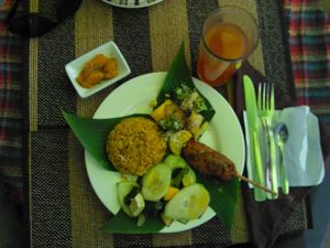 Meal of the day in January, 2016. Today they made a typical meal from Bali, Indonesia at Espiritu Libre in Medellin