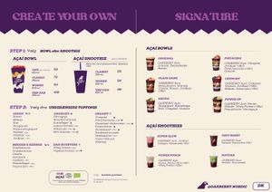 Menu: Bowl and Smoothies at OAKBERRY Açai Aalborg in Aalborg