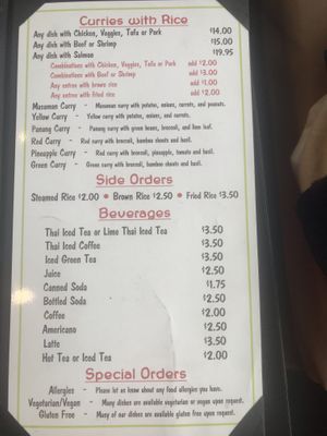 Curries at Vida's Thai Food in Homer