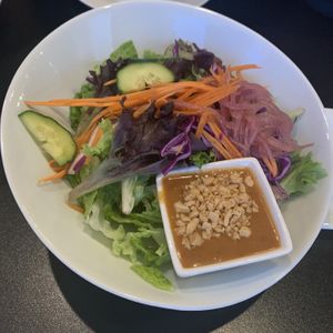 Salad with peanut sauce dressing   at Vida's Thai Food in Homer