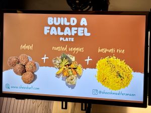 Falafel Plate Vegan Option at Sheesh Mediterranean in Dunwoody