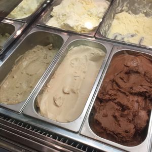 Vegan Matcha, Vegan Vanilla & Vegan Chocolate ice cream at Milk and Honey in Traverse City