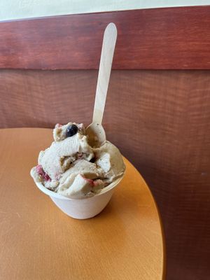 Tooty Fruity (vanilla base has a homemade texture/flavor for those who have made ice cream)  at Milk and Honey in Traverse City