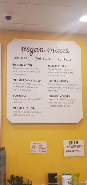 Vegan Mixes Menu at Milk and Honey in Traverse City