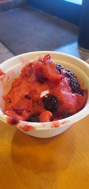 Sorbetto - Sorbet is delicious, but added berries too frozen. at Milk and Honey in Traverse City