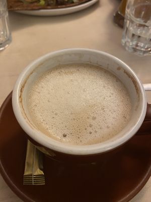 coffee with vegan milkk  at Ti Breizh in Hamburg