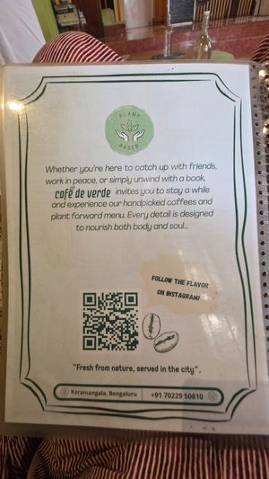  at Cafe De Verde in Bengaluru