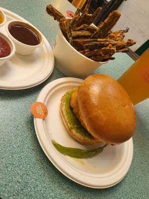 Vegan vada pav & okra fries at Bundobust in Leeds