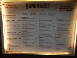 Menu outside   at Bundobust in Leeds