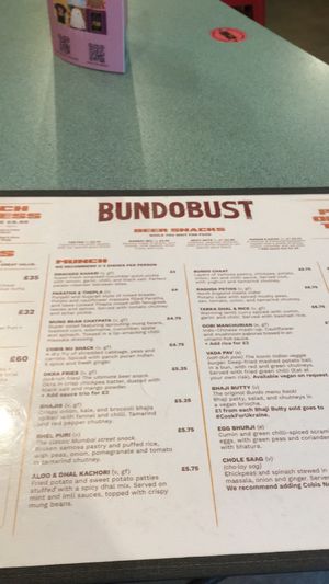 Menu inside   at Bundobust in Leeds